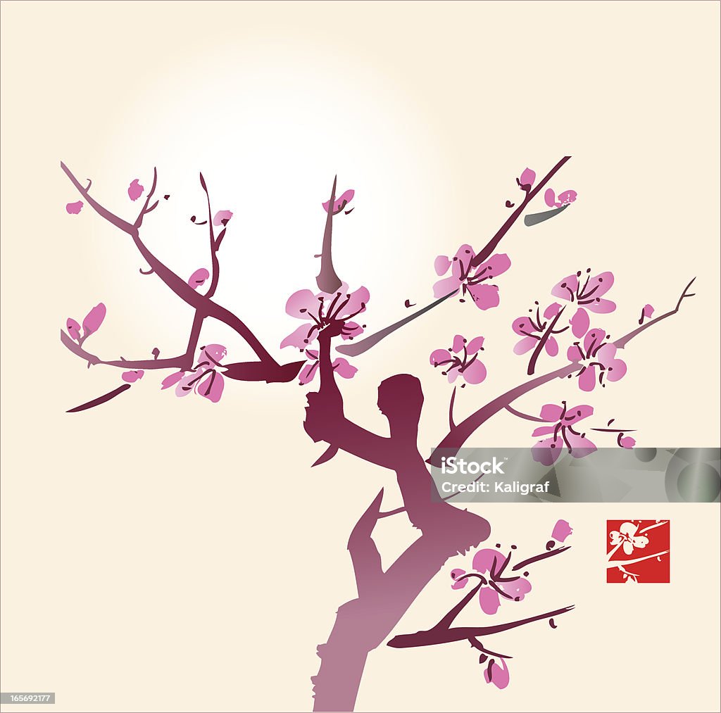 Blossom und Sonne - Lizenzfrei Gemaltes Bild Vektorgrafik