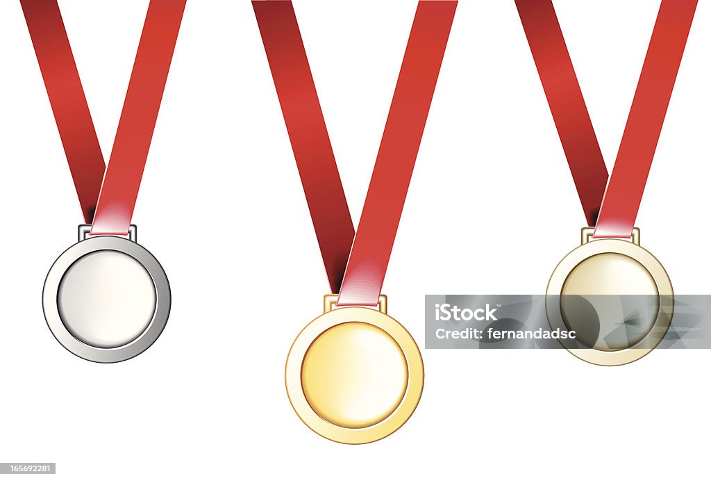 Medallas: Primer, segundo y tercer lugares - arte vectorial de Brillante libre de derechos