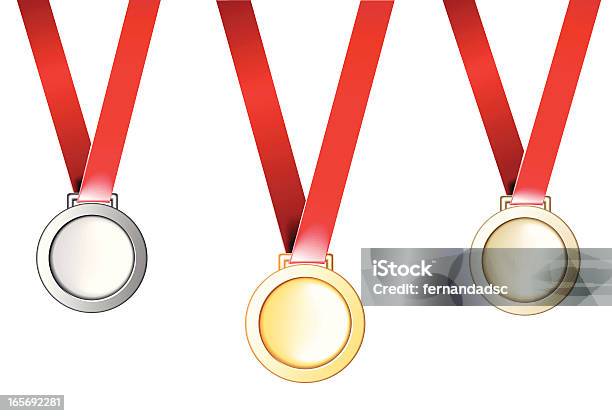 Ilustración de Medallas Primer Segundo Y Tercer Lugares y más Vectores Libres de Derechos de Brillante - Brillante, Bronce - Aleación, Color plateado