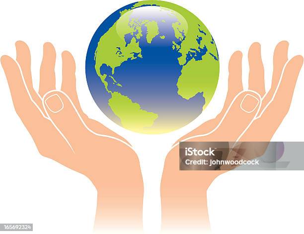Rozjarzony Świecie - Stockowe grafiki wektorowe i więcej obrazów Globus - Wyposażenie do nawigacji - Globus - Wyposażenie do nawigacji, Ręka człowieka, Otwarte dłonie