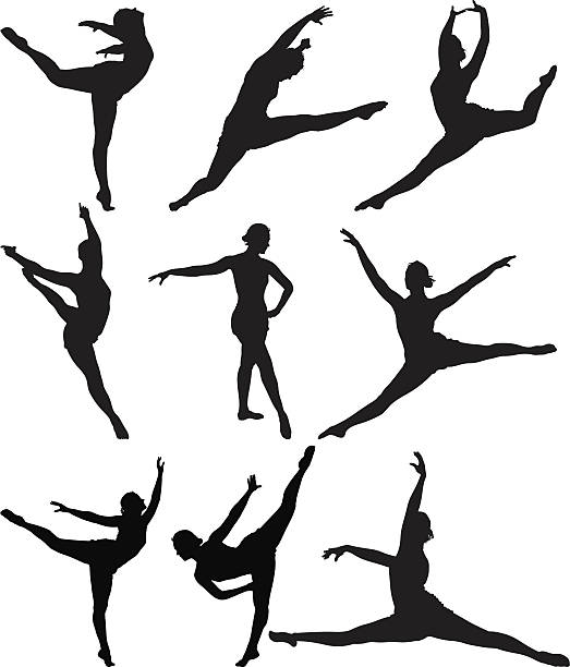 ballerina in aktion - white background ballet dancer dancer dancing stock-grafiken, -clipart, -cartoons und -symbole
