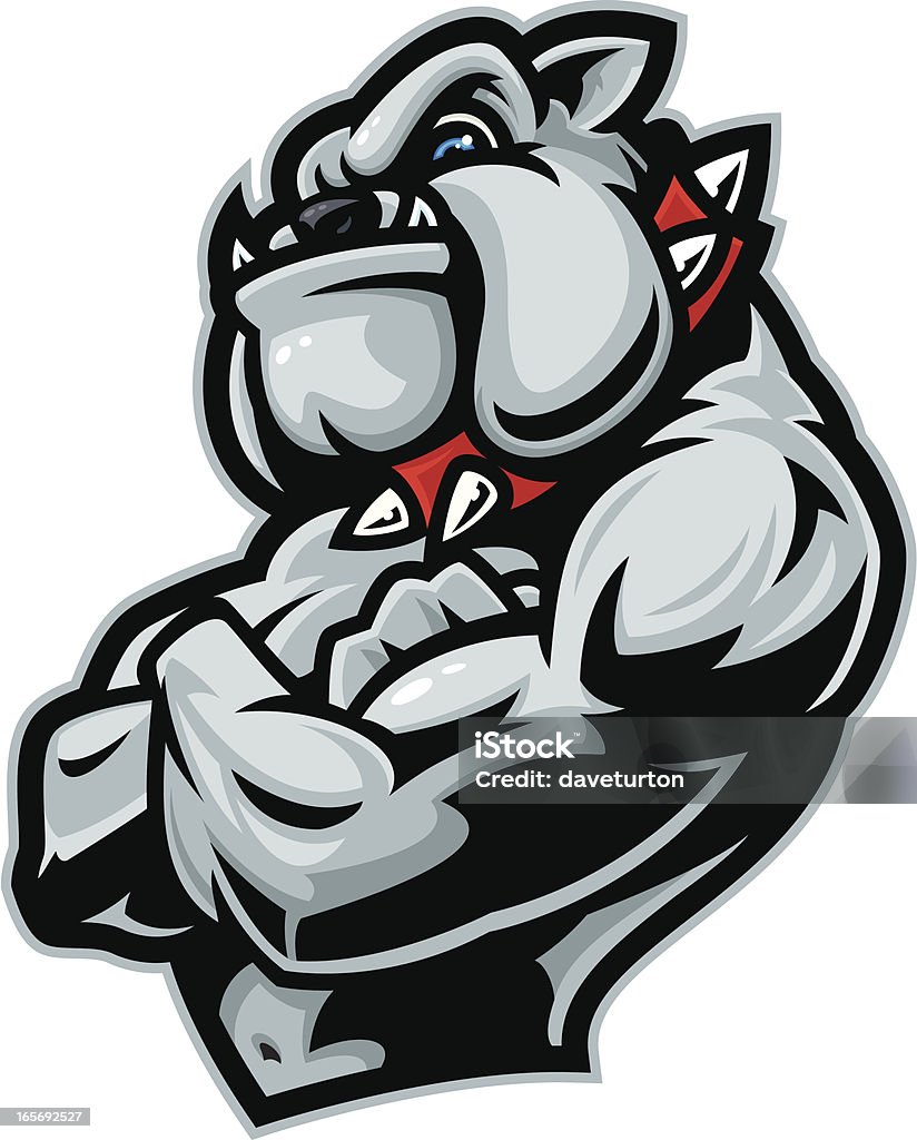 Bulldog Guard This is an illustration of a Guard Bulldog. This can also be an MMA fighter in a defensive prefight stance. All secondary color levels are removable down to a simple flat color image. A BLACK & WHITE version is also available for download. The file is provided as an Illustrator 8 EPS and a 300dpi high-rez jpg. Bulldog stock vector