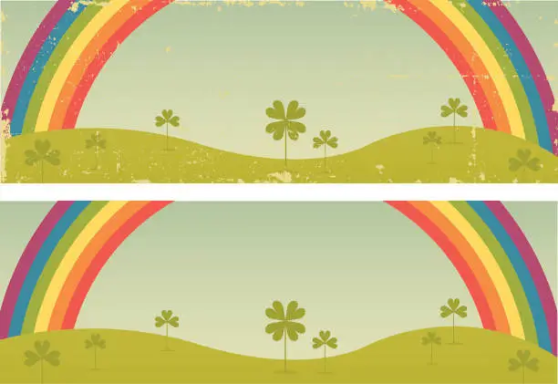 Vector illustration of Two Vintage Lucky Day Banners