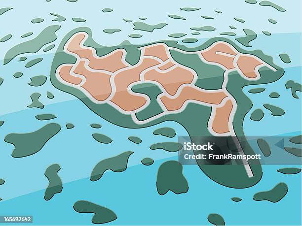 Карта Малых Островных — стоковая векторная графика и другие изображения на тему Карта - Карта, Общее - описание, Береговая линия