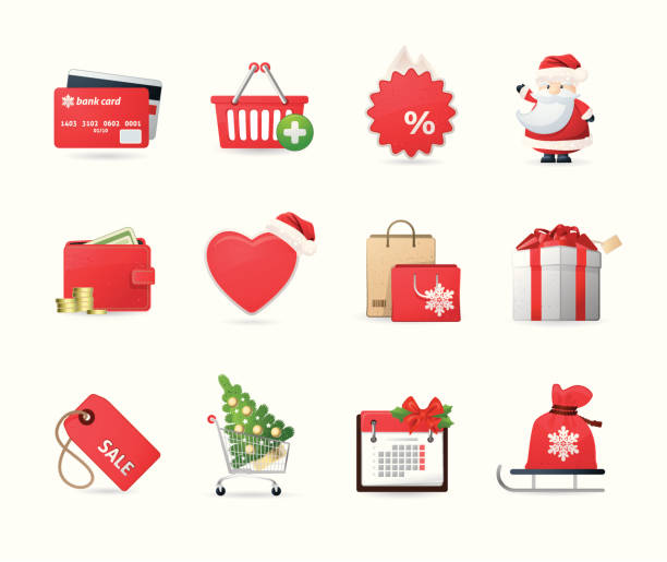 Universal icons (Christmas Shopping) vector art illustration