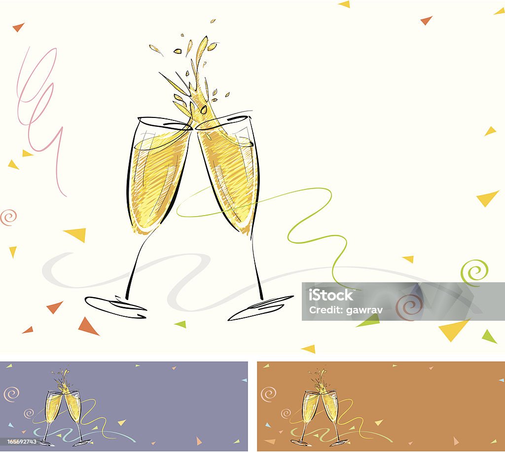 Świętowanie tosty z szampanem - Grafika wektorowa royalty-free (Toast)
