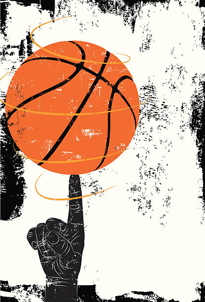 Przędzenia koszykówki – artystyczna grafika wektorowa