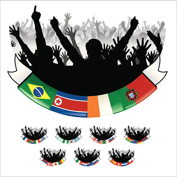 Vector illustration of Soccer World Cup Group Emblems