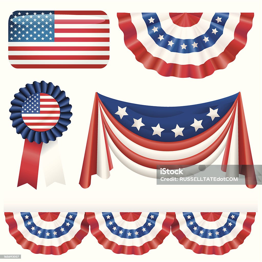 USA et drapeaux Bunting fanions - clipart vectoriel de Guirlande de fanions libre de droits