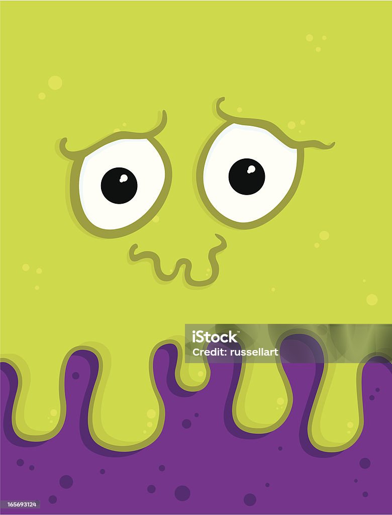 Blob Moster A blob of slime running down a wall. Cartoon stock vector