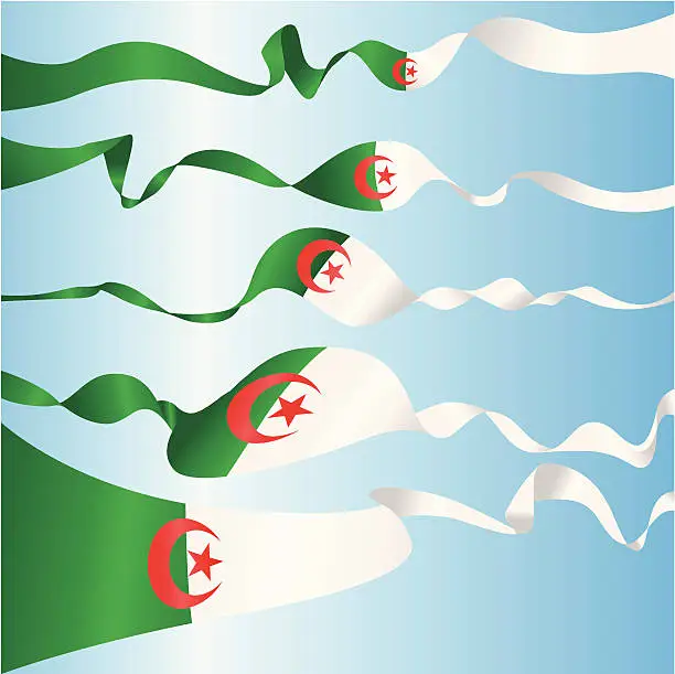 Vector illustration of Algerian Banners