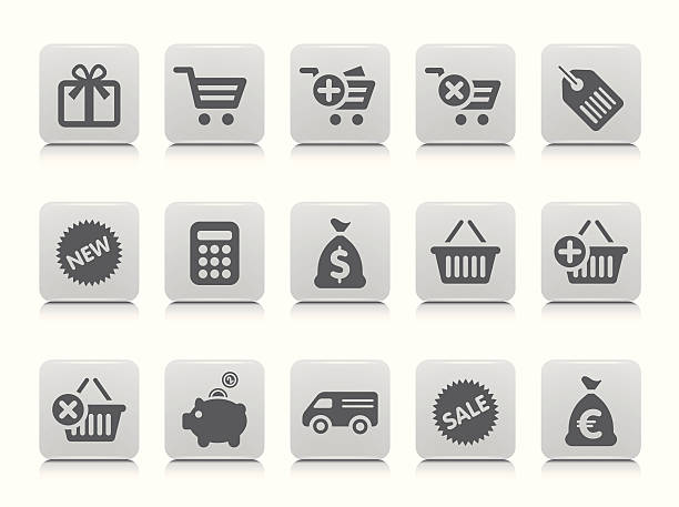 Shopping-Icon-Set – Vektorgrafik