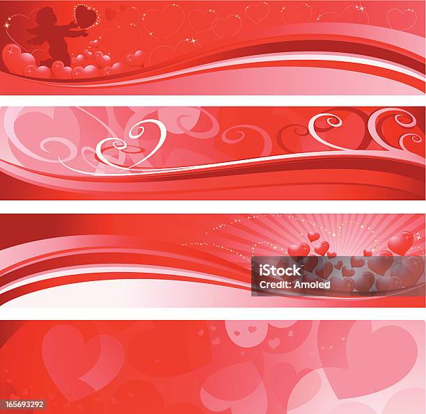 Banners Dia Dos Namorados - Arte vetorial de stock e mais imagens de Amor - Amor, Anjo, Cartão do Dia dos Namorados