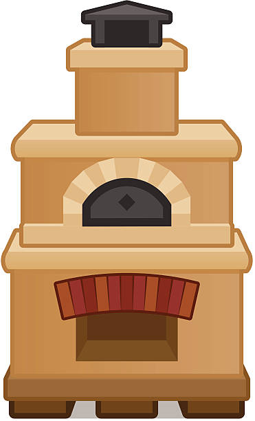 Brick Oven Brick Wood Fire Oven - High res JPG included adobe oven stock illustrations