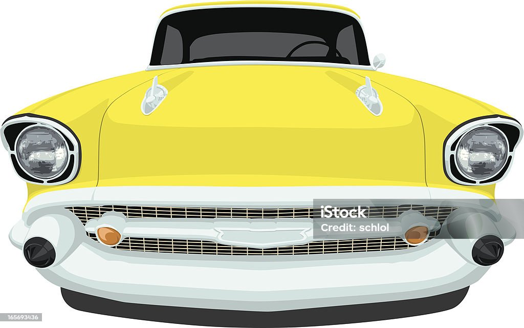 Chevrolet Bel Air 1957-Vista de frente - arte vectorial de 1957 libre de derechos