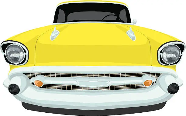 Vector illustration of Chevrolet 1957 Bel Air - Front View