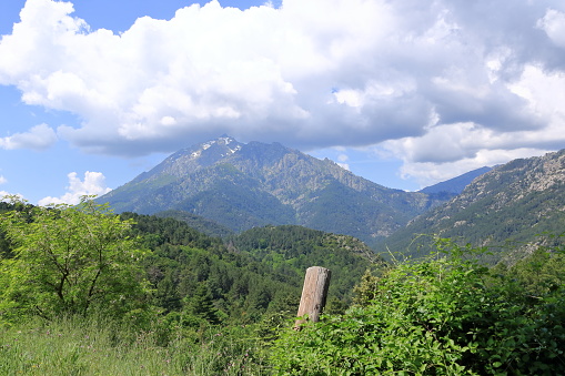 landscape around the Monte d'Oro Massif in Corsica in France