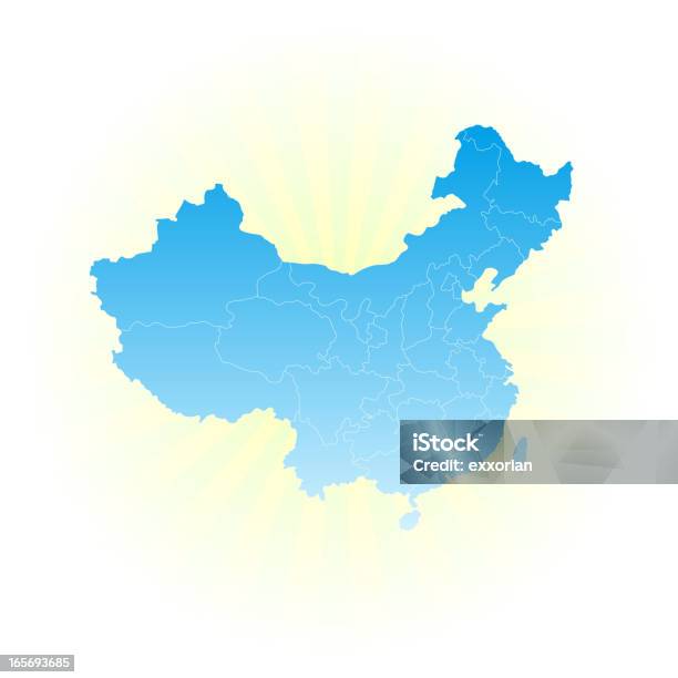 Ilustración de Mapa De China Con Provincia De La Frontera y más Vectores Libres de Derechos de Cartografía - Cartografía, Centro Sudeste de China, Centro noreste de China