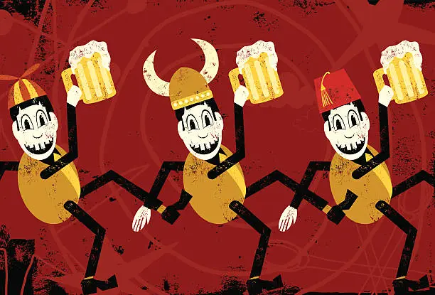 Vector illustration of beer drinkers