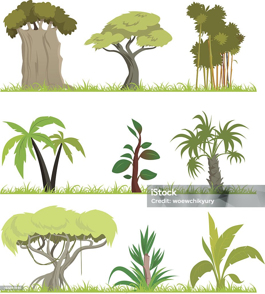 Мультяшный лес (джунглях - Векторная графика Сажать роялти-фри