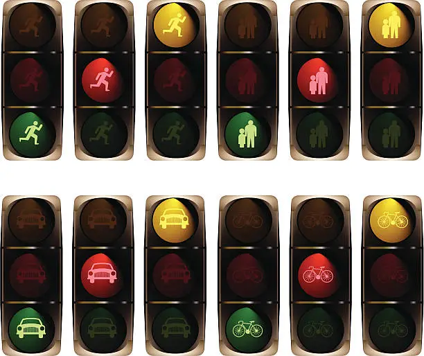 Vector illustration of Traffic lights
