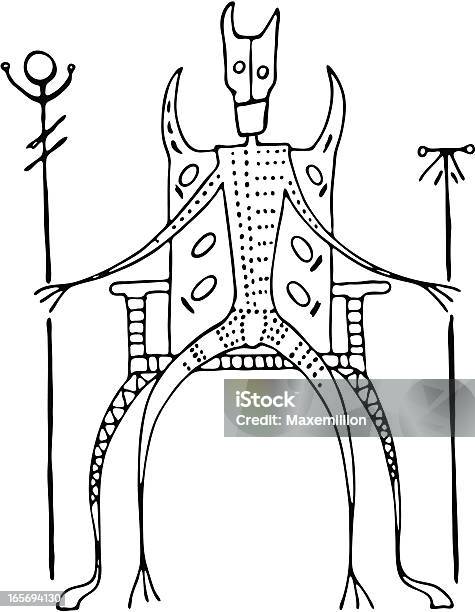 有史以前の洞窟壁画キングの王座 - イラストレーションのベクターアート素材や画像を多数ご用意 - イラストレーション, 祈祷師, お守り