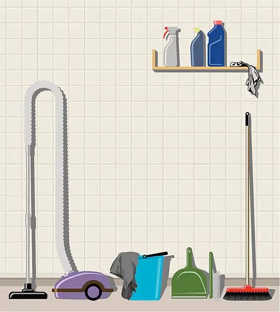 Vector illustration of Cleaning Tools