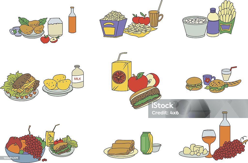 Pyszne jedzenie - Grafika wektorowa royalty-free (Alkohol - napój)