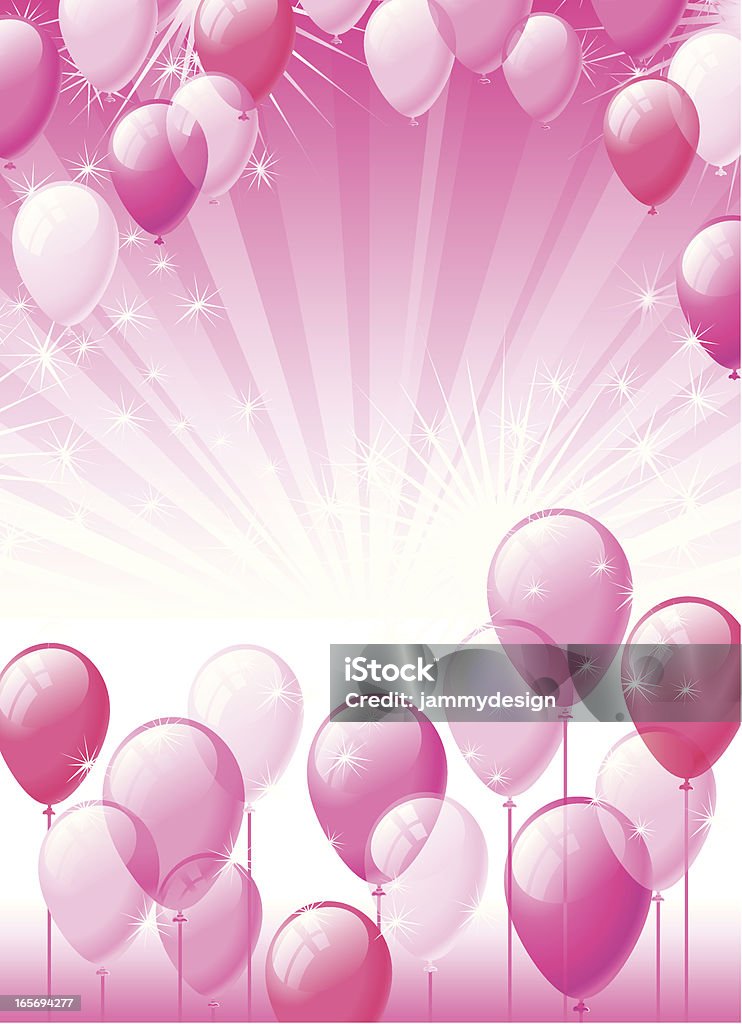 Pink Party Balony - Grafika wektorowa royalty-free (Uroczystość)