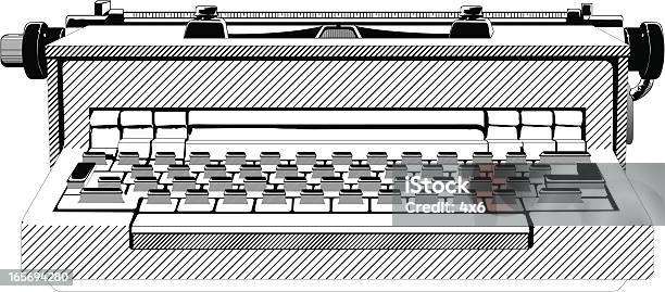 Closeup De Uma Velha Máquina De Escrever - Arte vetorial de stock e mais imagens de Antiguidade - Antiguidade, Clip Art, Comunicação