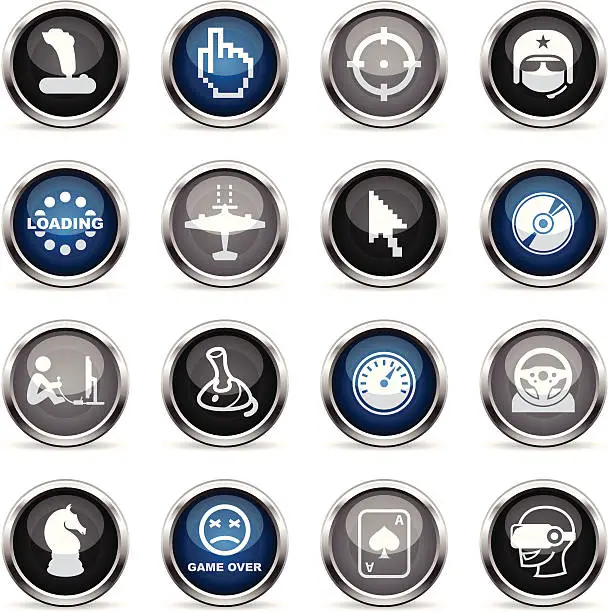 Vector illustration of Supergloss Icons - Computer Gaming