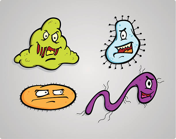 미생물 - virus computer bug flu virus bacterium stock illustrations