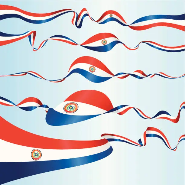 Vector illustration of Set of Paraguayan Banners