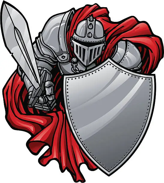 Vector illustration of Shielding Knight