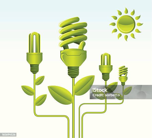 Ilustración de Green Energía y más Vectores Libres de Derechos de Bombilla - Bombilla, Conceptos, Conceptos y temas