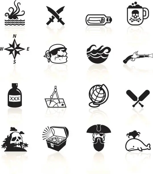 Vector illustration of Black Symbols - Pirates