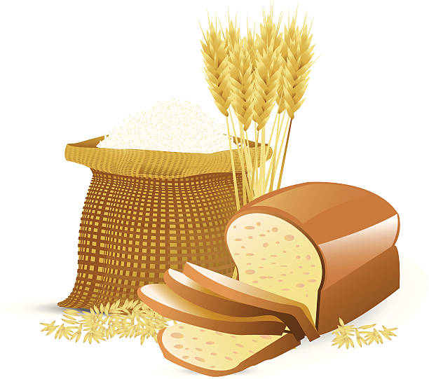 grains - brown bread illustrations stock illustrations