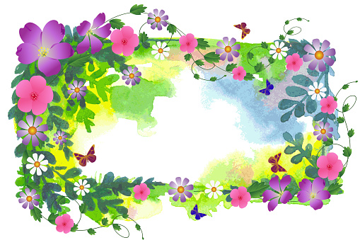 Spring Backdrop Frame Beautiful Spring Background Frame Stock Illustration - Download Image ...
