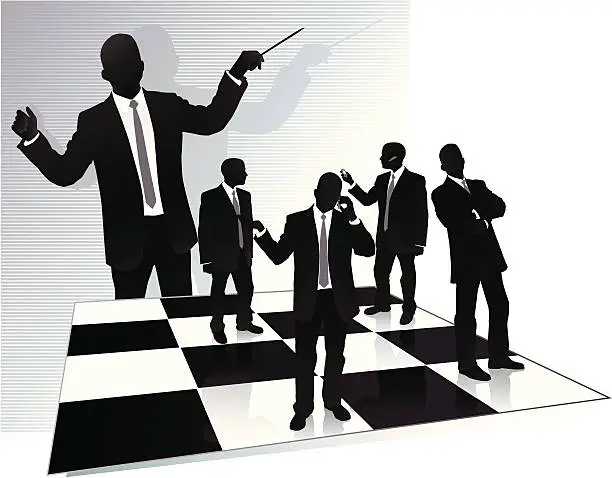 Vector illustration of Teamwork Conductor