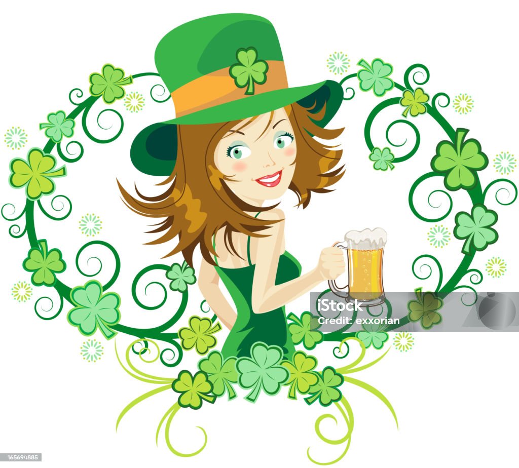 St. Patrick's Day Bier Mädchen - Lizenzfrei Abstrakt Vektorgrafik