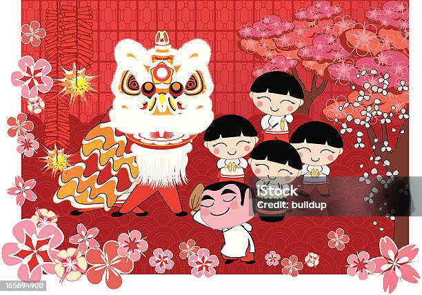 Lion Dance Stock Illustration - Download Image Now - Backgrounds, Child, Chinese New Year