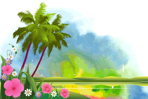 Self illustrated Beautiful Spring and Summer Background, all elements are in separate layers and grouped individually, very easy to edit. Please visit my portfolio for more options.