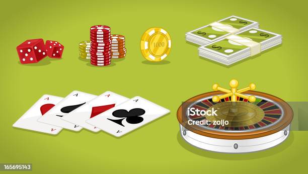 Casinoset Stock Vektor Art und mehr Bilder von Roulette - Roulette, Roulettekessel, Ass
