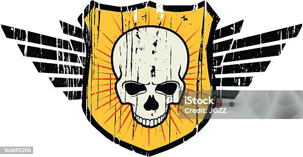 Flying Skull Stock Illustration - Download Image Now - Shield, Dirty, Grunge Image Technique