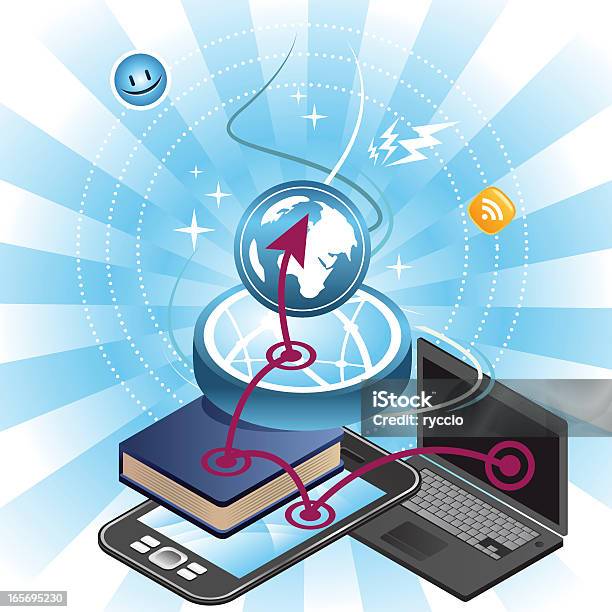 Bouncing Laptop And Internet Connection Stock Illustration - Download Image Now - E-Mail, Anthropomorphic Smiley Face, Arrow Symbol