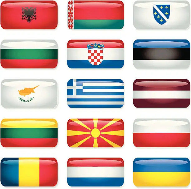 Vector illustration of Eastern Europe Rectangular Flags