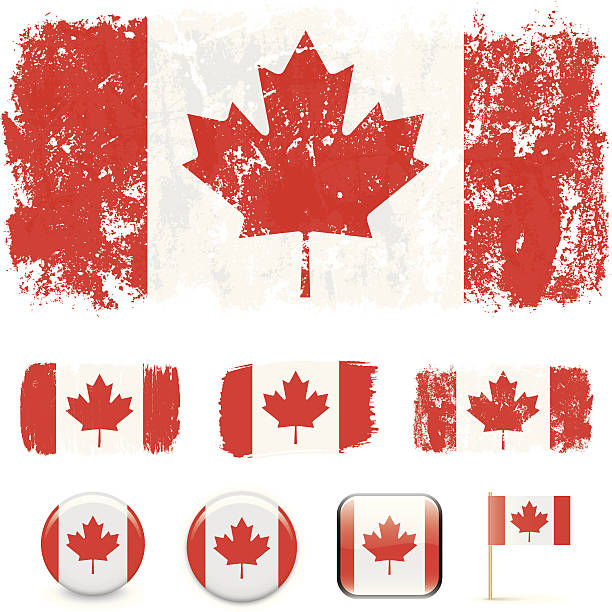 Canadian flag various versions of the maple leaf canadian flag canadian flag maple leaf computer icon canada stock illustrations