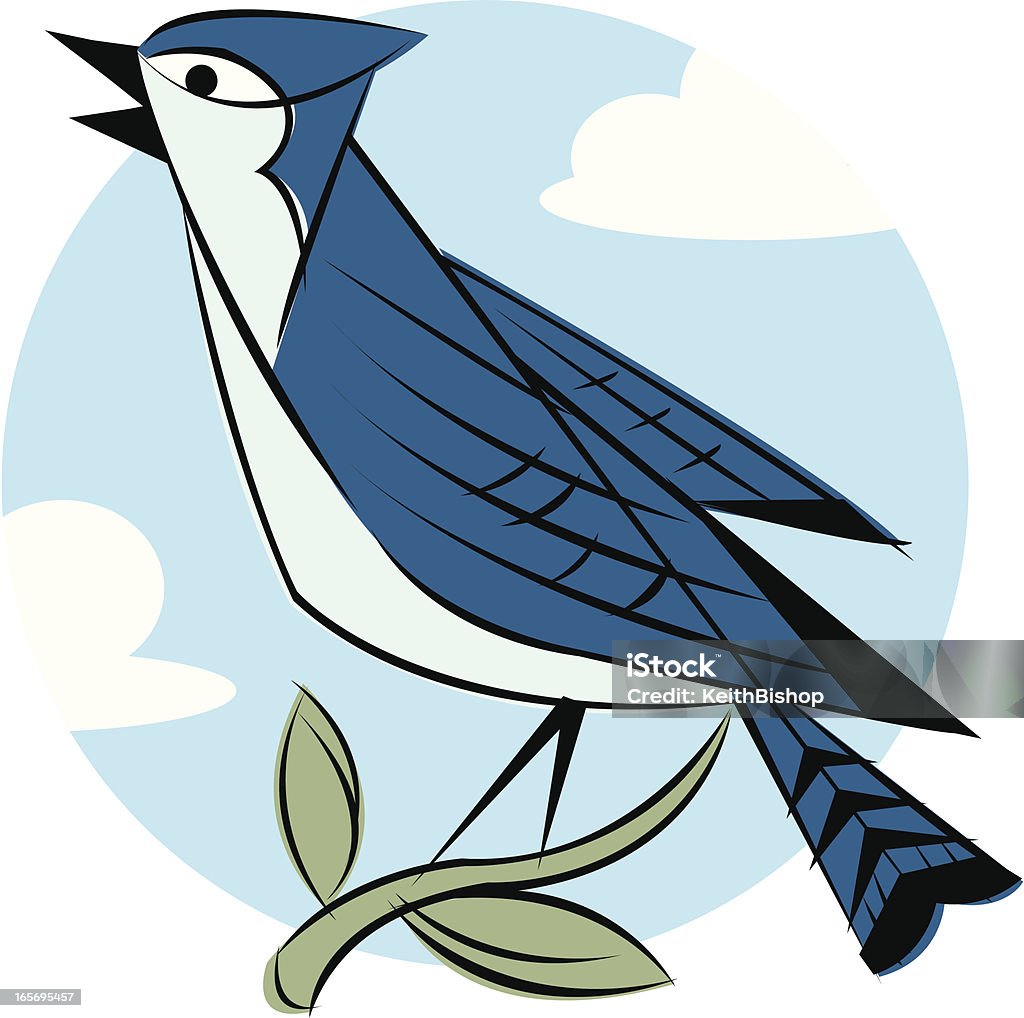 Oiseau Geai bleu - clipart vectoriel de Geai bleu libre de droits