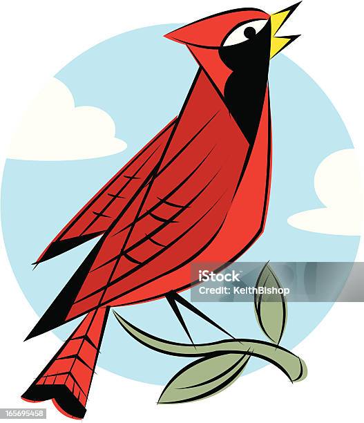 Vetores de Cardinal Pássaro Na Filial e mais imagens de Animal - Animal, Cardeal - Pássaro, Galho