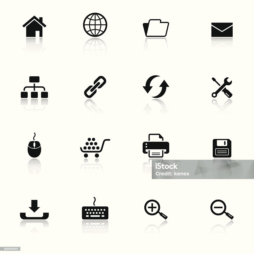 Web Icons Set & noir blanc - clipart vectoriel de Ajouter au panier libre de droits